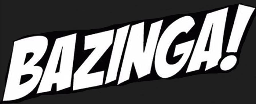 The Big Bang Theory Bazinga! White Vinyl Sticker Decal 4×8