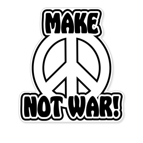 Make Love Not War Peace car bumper sticker decal 4" x 5"