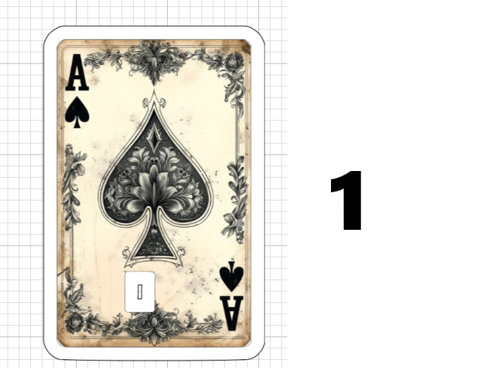 Ace of Spades Clubs Hearts Credit Debit Card Skin Stickers Playing Cards Vintage