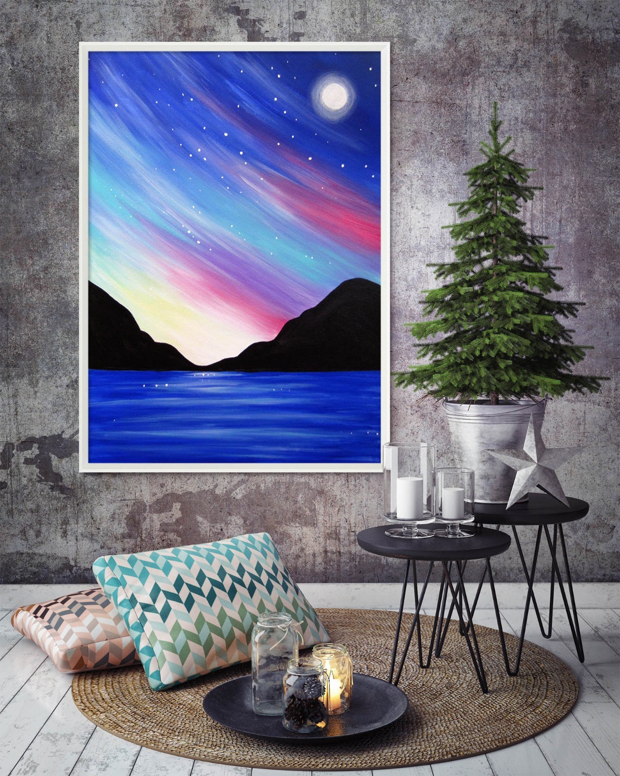 3D Starry Sky River 65 Fake Framed Poster Home Decor Print Painting Unique Art
