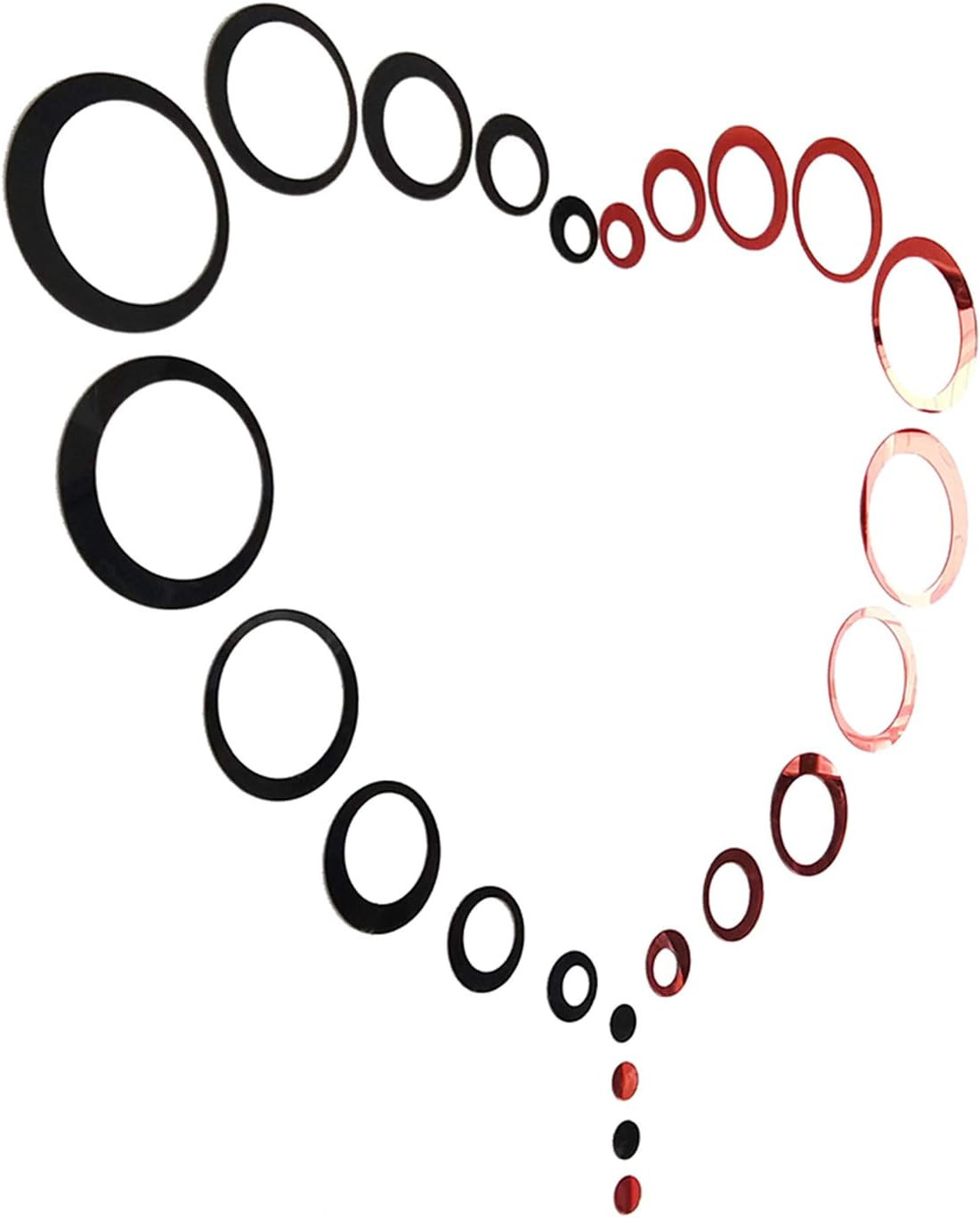 24Pcs Acrylic Circle Mirror Wall Stickers DIY Decals Modern Art Mural for Home L