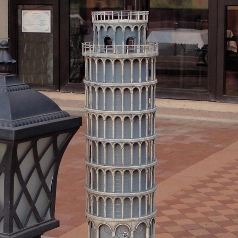 Vintage Iron Art Leaning Tower of Pisa Model Tabletop Decor Ornament Gift