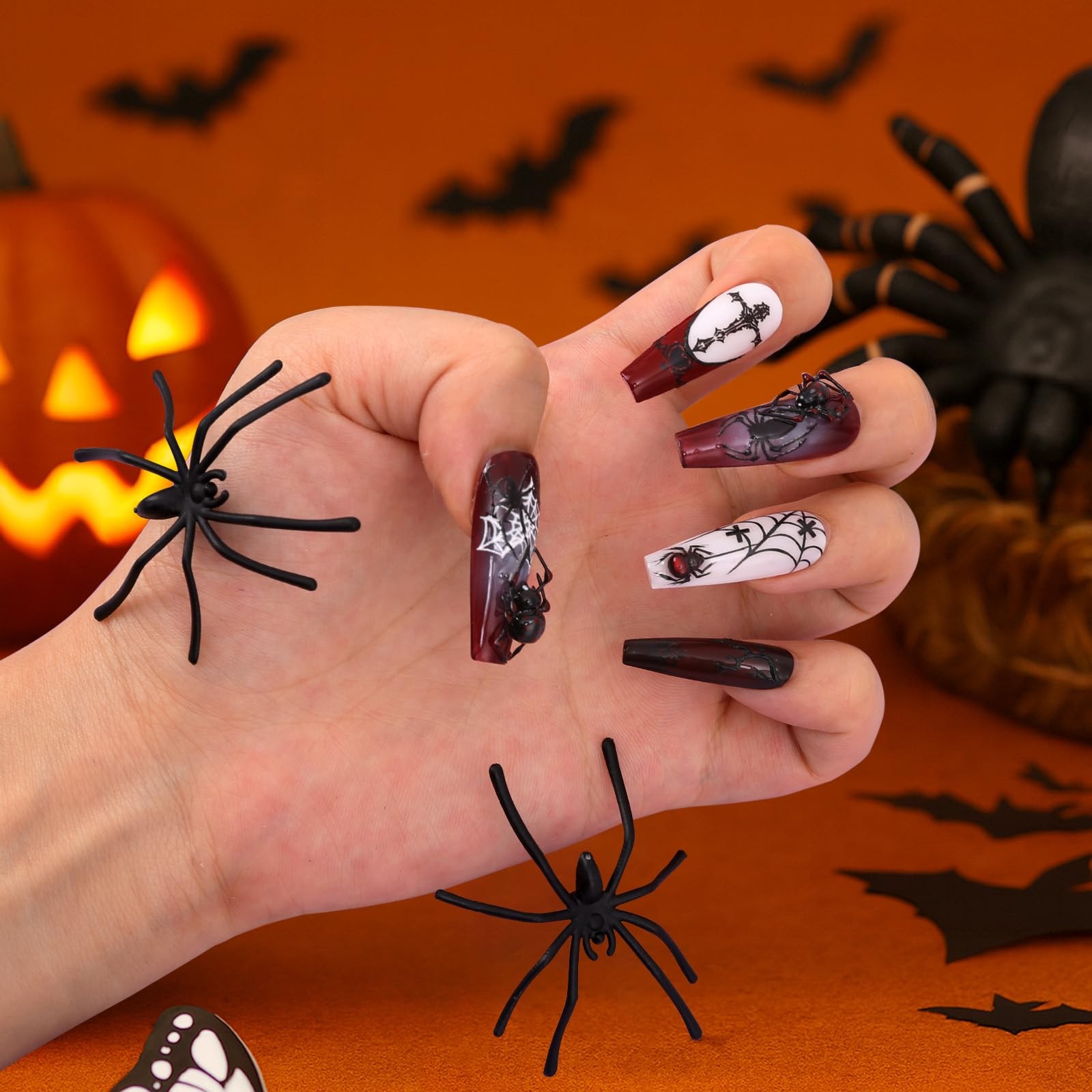 6 Sheets Halloween Nail Art Stickers, Ghost Decals 3D Horror Type1