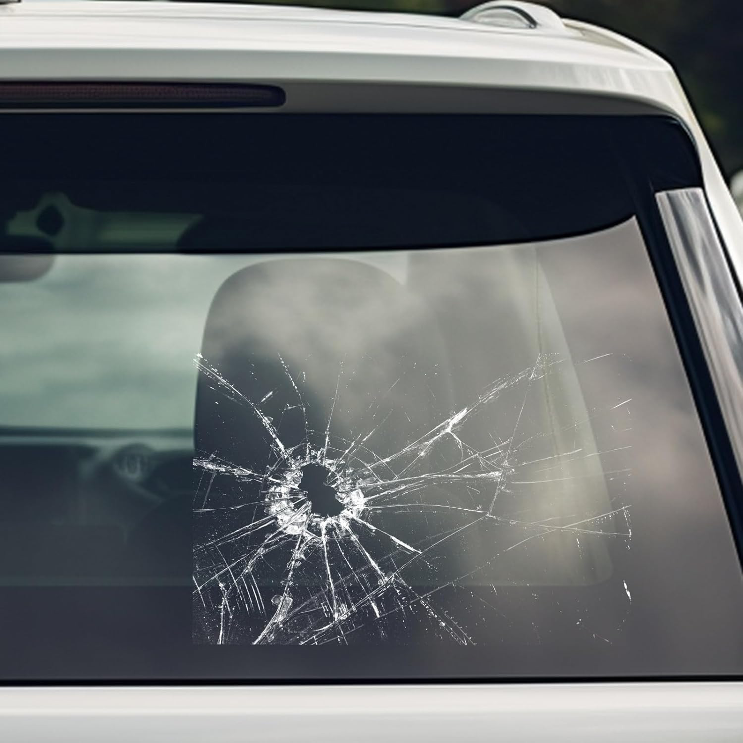 7.5" Broken Glass Decal – 3 Pack Waterproof Reusable Broken Screen Prank Sticker