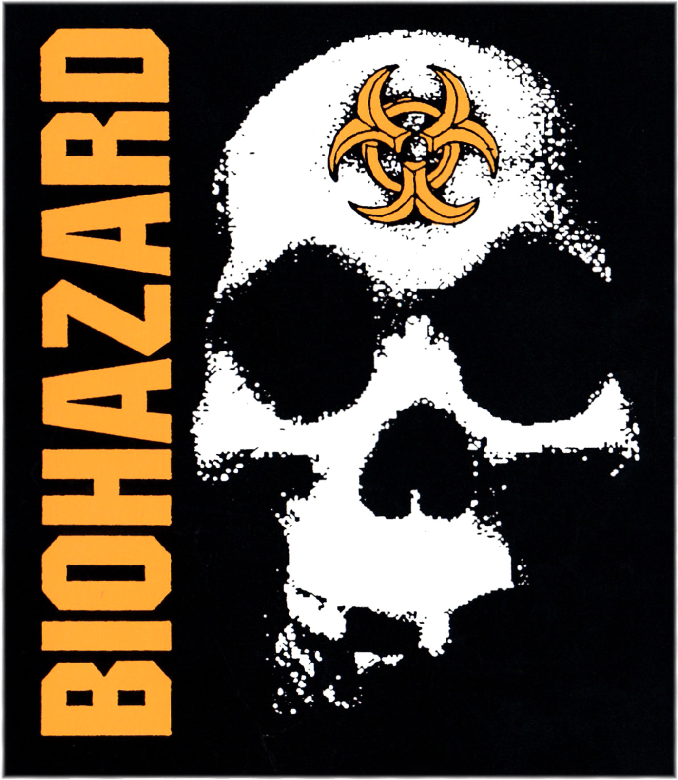 Sticker – Vintage 1990s Biohazard Skull Symbol Rock Roll Music Band Vinyl Decal