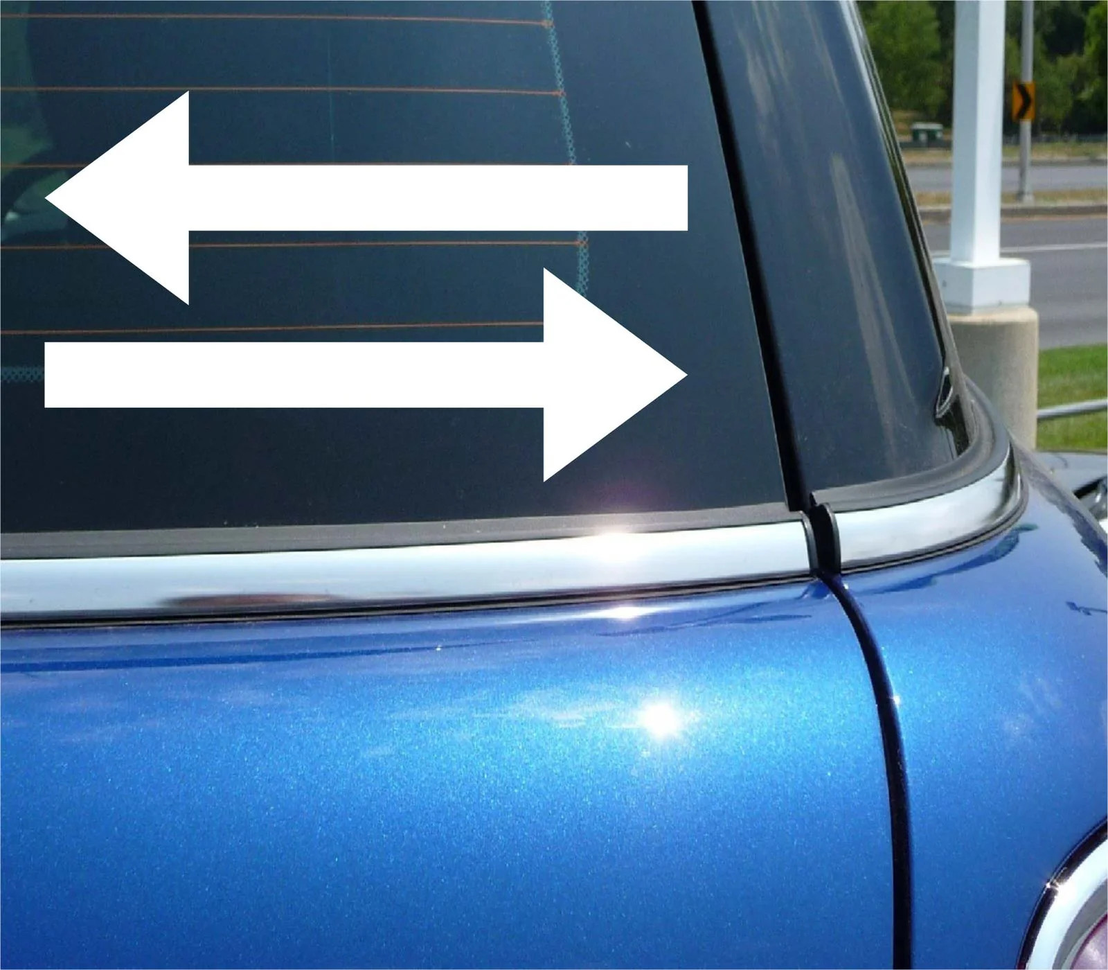 2X DIRECTION ARROW DIRECTIONAL EXIT ENTER LINE ENTRANCE POINT WAY DECAL STICKER