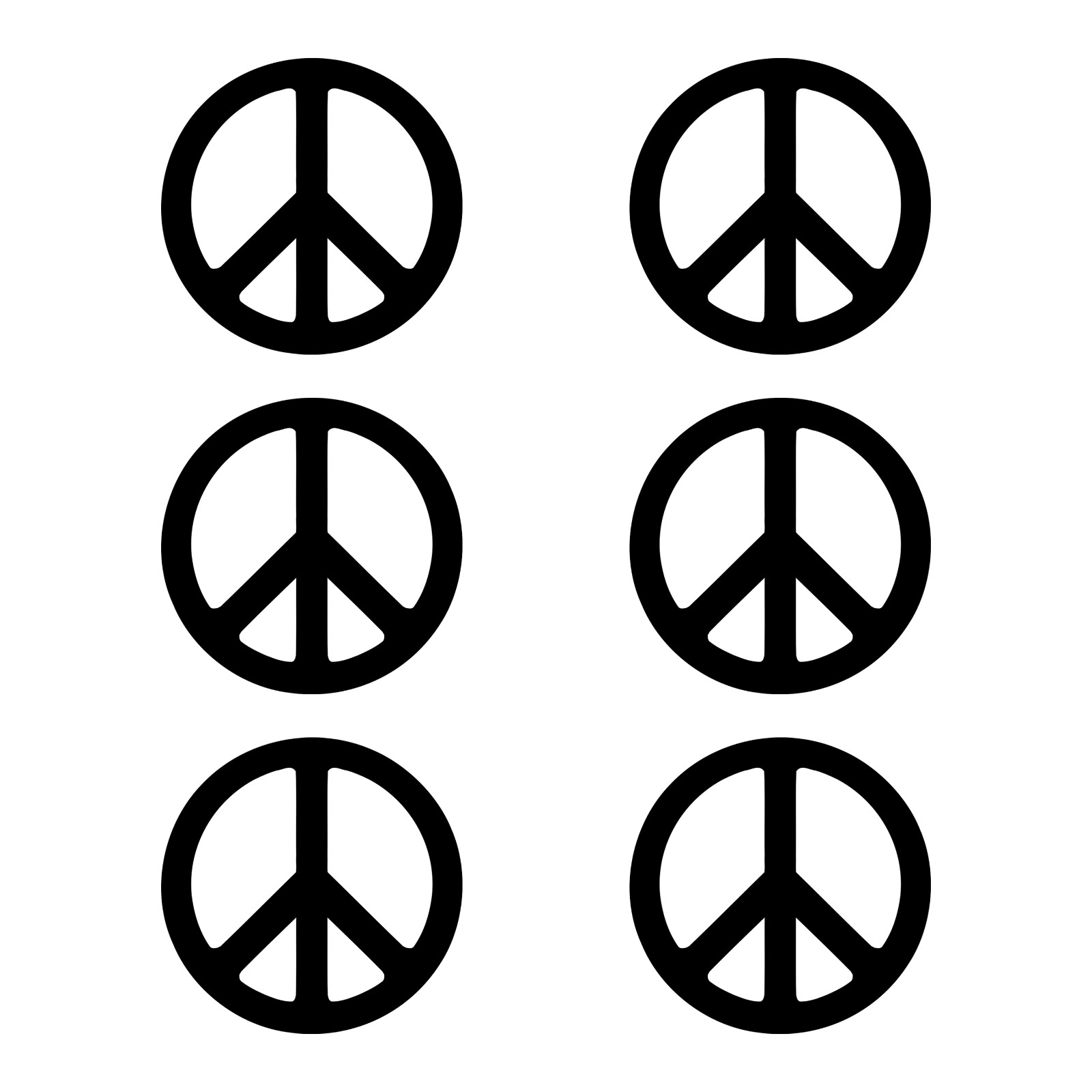 Small Peace Symbol Vinyl Decals set of 6 Peace Sign Stickers Sheet