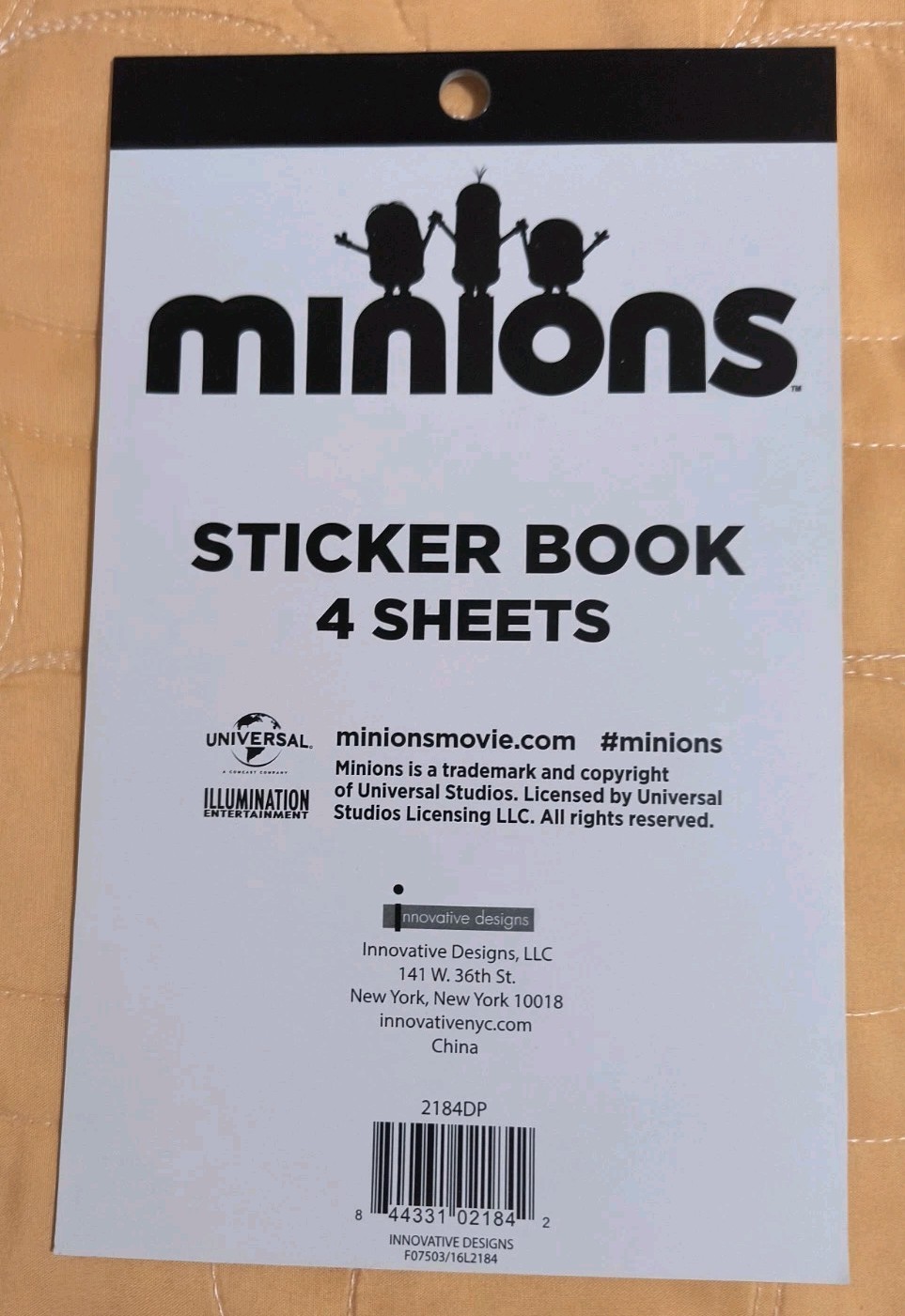 MINIONS Sticker Book Mutli-Colored (OVER 100 Stickers) 4 Sheets NEW! Free Ship!