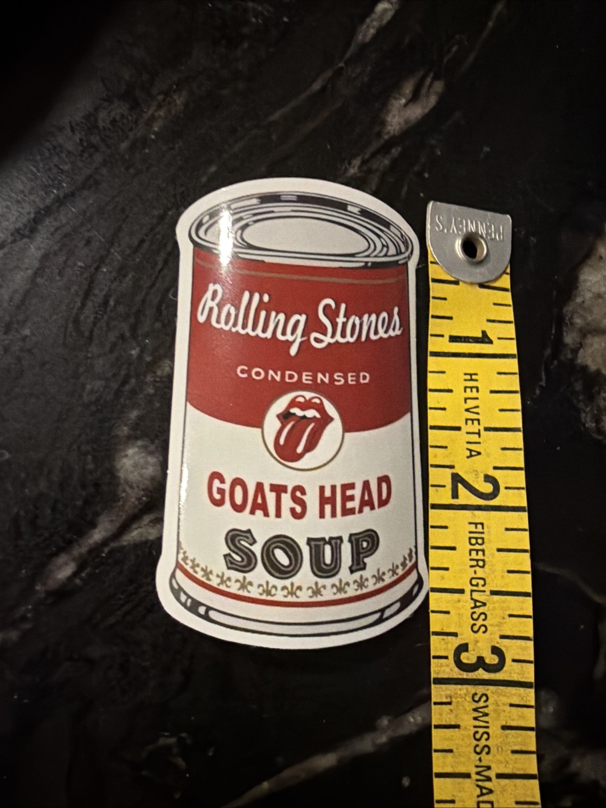 Rolling Stones Goats Head Soup Can Sticker Vinyl Decal Rock Band 2.75”