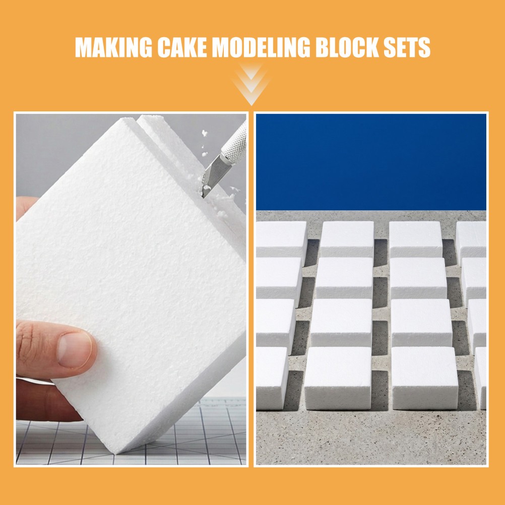16 Pcs Foam Square Bricks for Crafting Polystyrene Boards Crafts Blocks Display