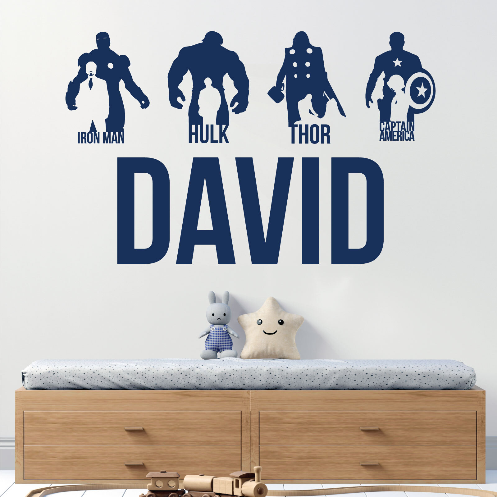 Avengers Personalised Name Children Wall Art Sticker – Marvel, Iron Man, Capt…