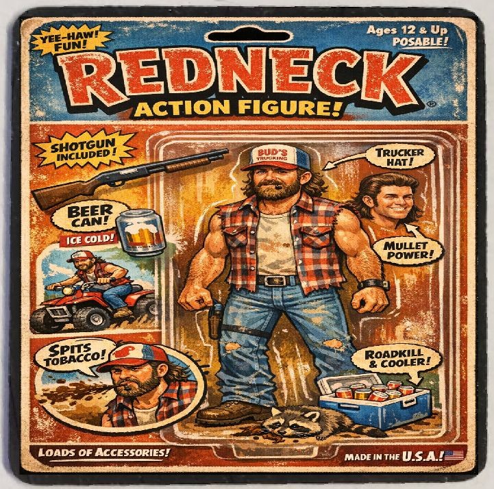 Action Figure Funny Redneck Refrigerator Magnet M274