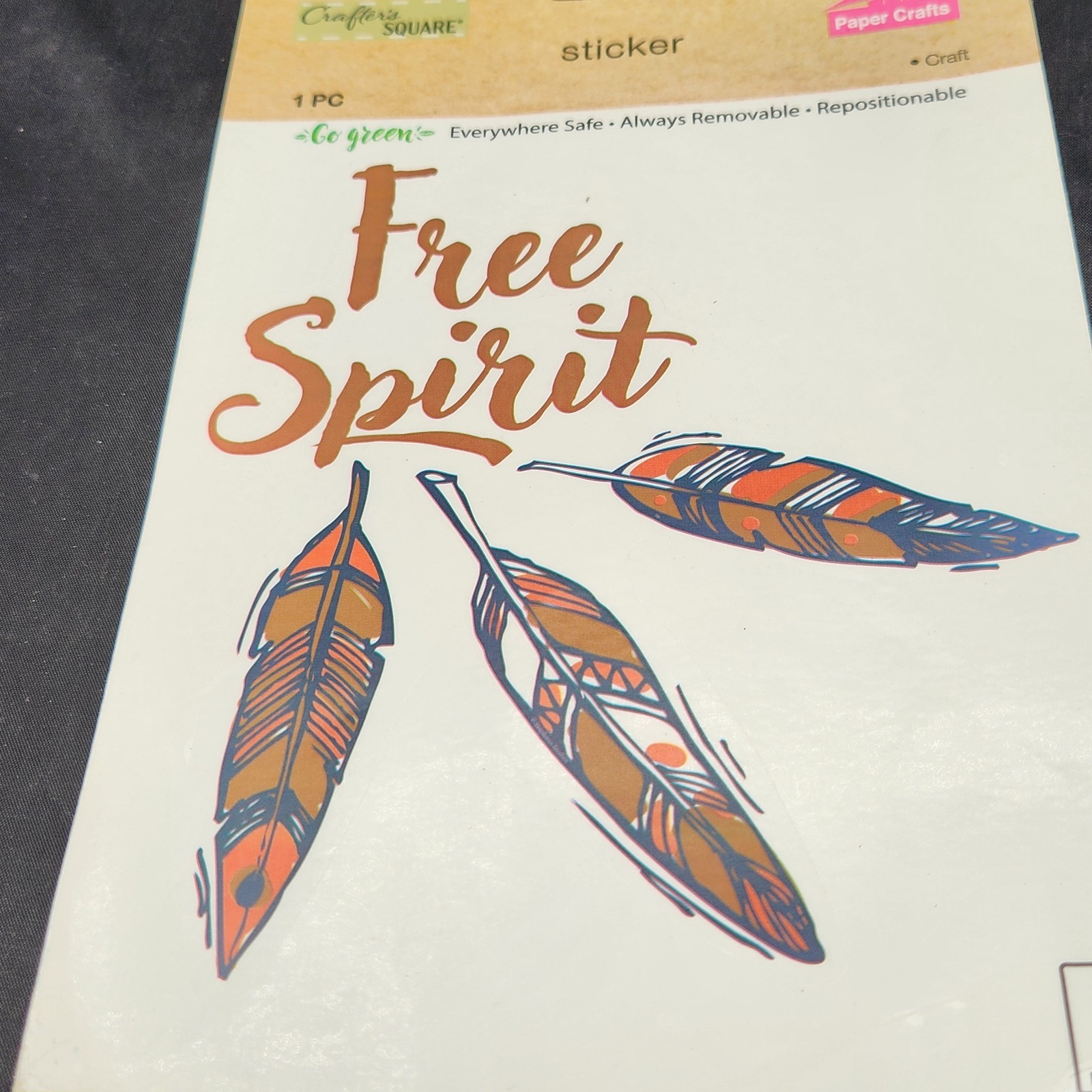 Crafter's Square Free Spirit Feathers Sticker Removable Repositionable Craft