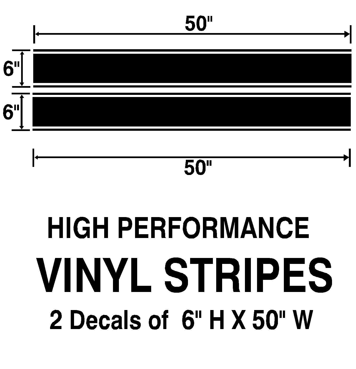 Racing Rally Stripes Vinyl Decal Sticker Banner Car Truck (Pair) 6" x 50"