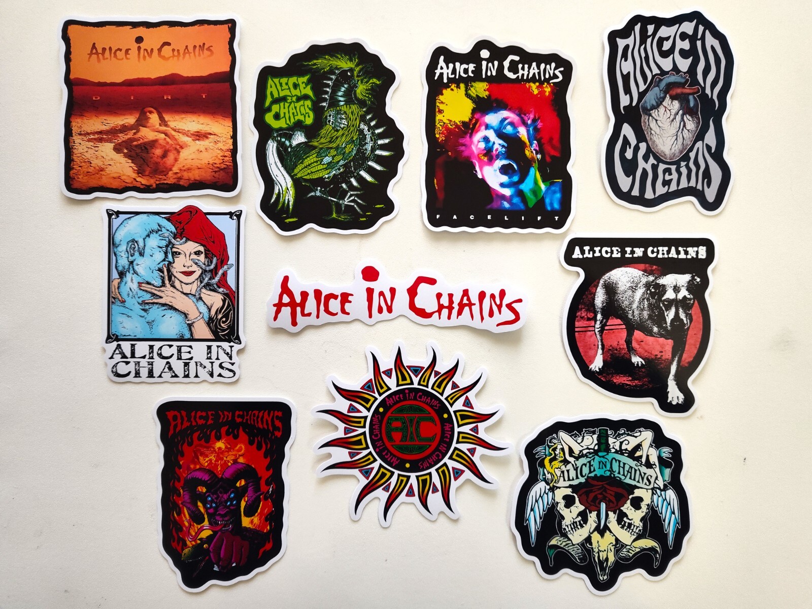 90s Grunge Rock Sticker Pack (10) Hard Rock Alice In Chains 90s Bands Angsty