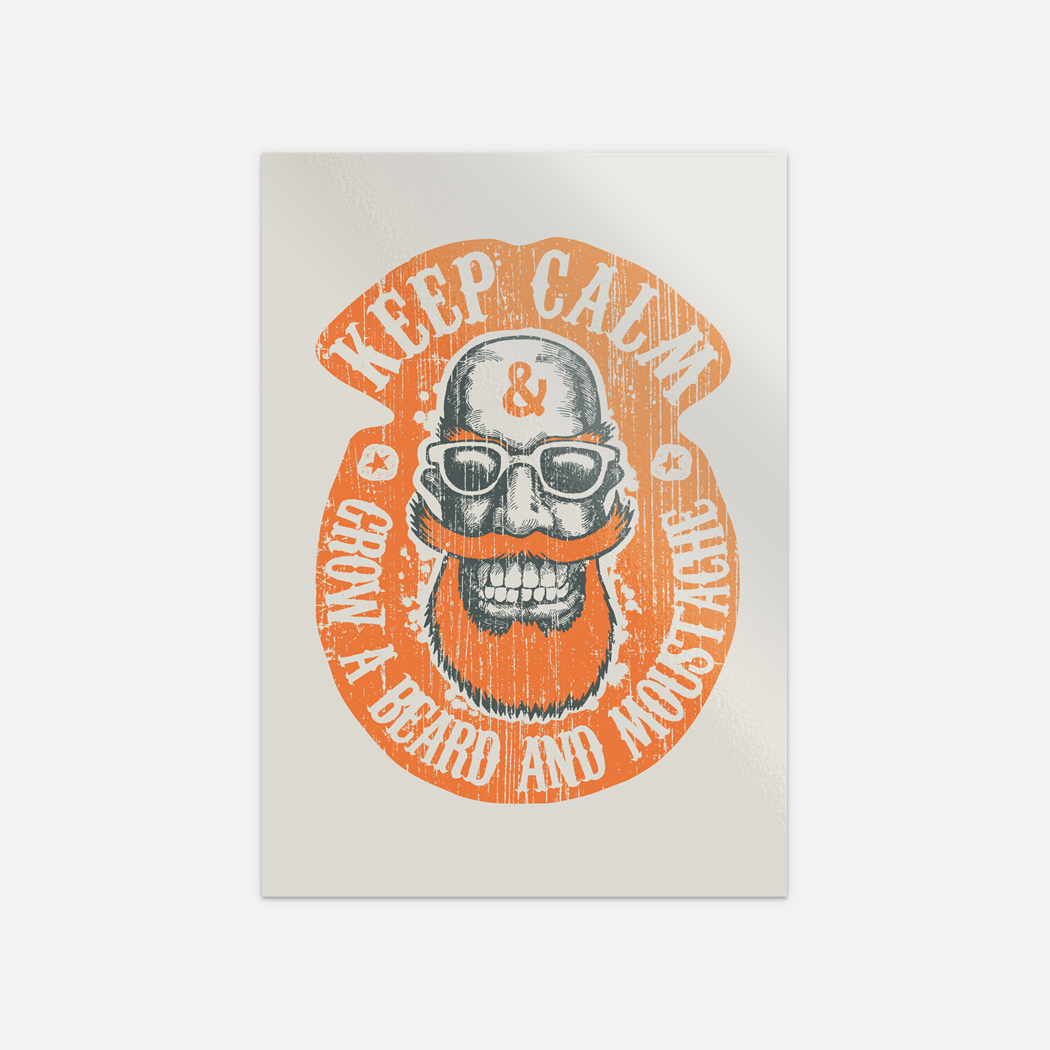 Keep Calm Grow A Beard And Moustache Vinyl Sticker Decal