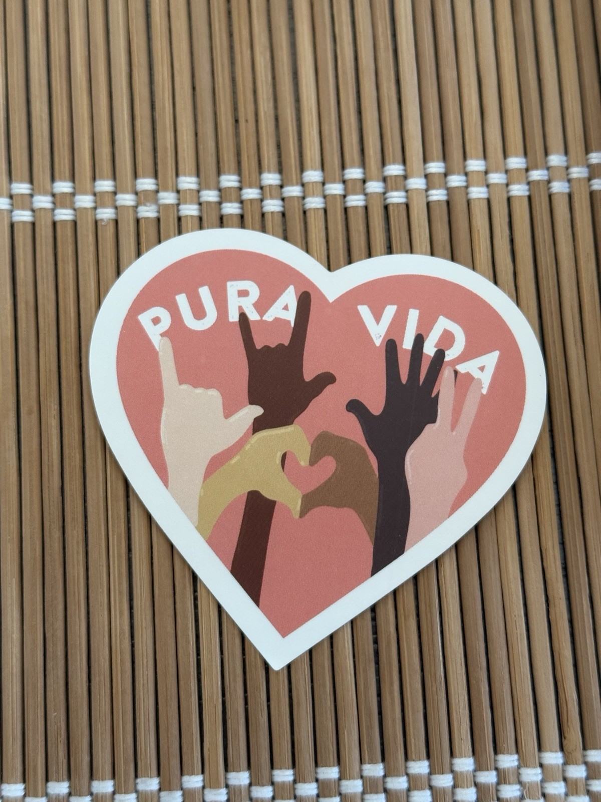Pura Vida Monthly Club Sticker Heart Hands