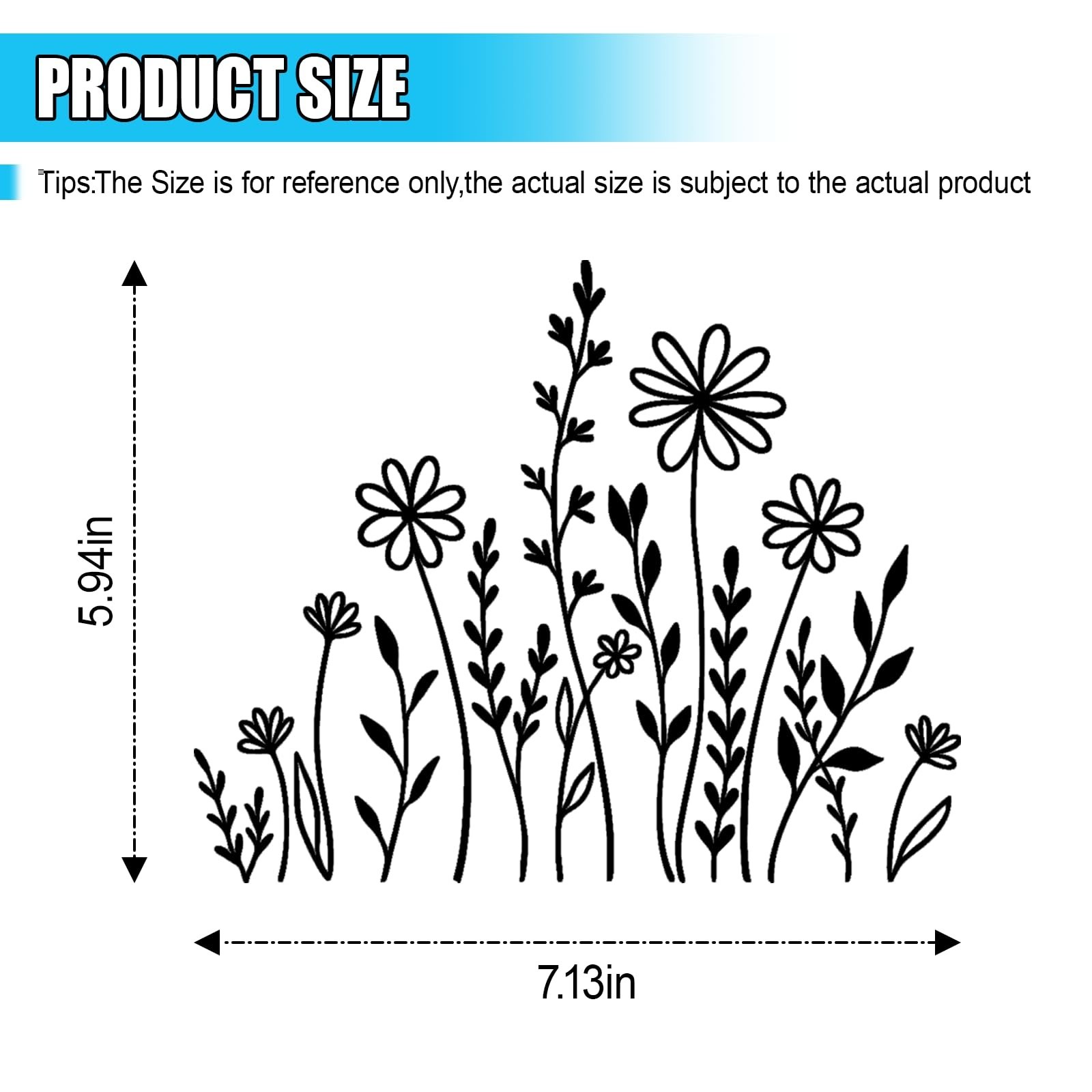 Wildflowers Boho Car Sticker Decal, Waterproof Vinyl Flower Vehicle Window St…