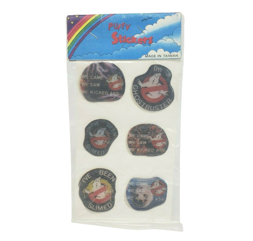 VINTAGE 1980's GHOSTBUSTERS 6 PUFFY STICKERS SEALED UNOPENED MADE IN TAIWAN