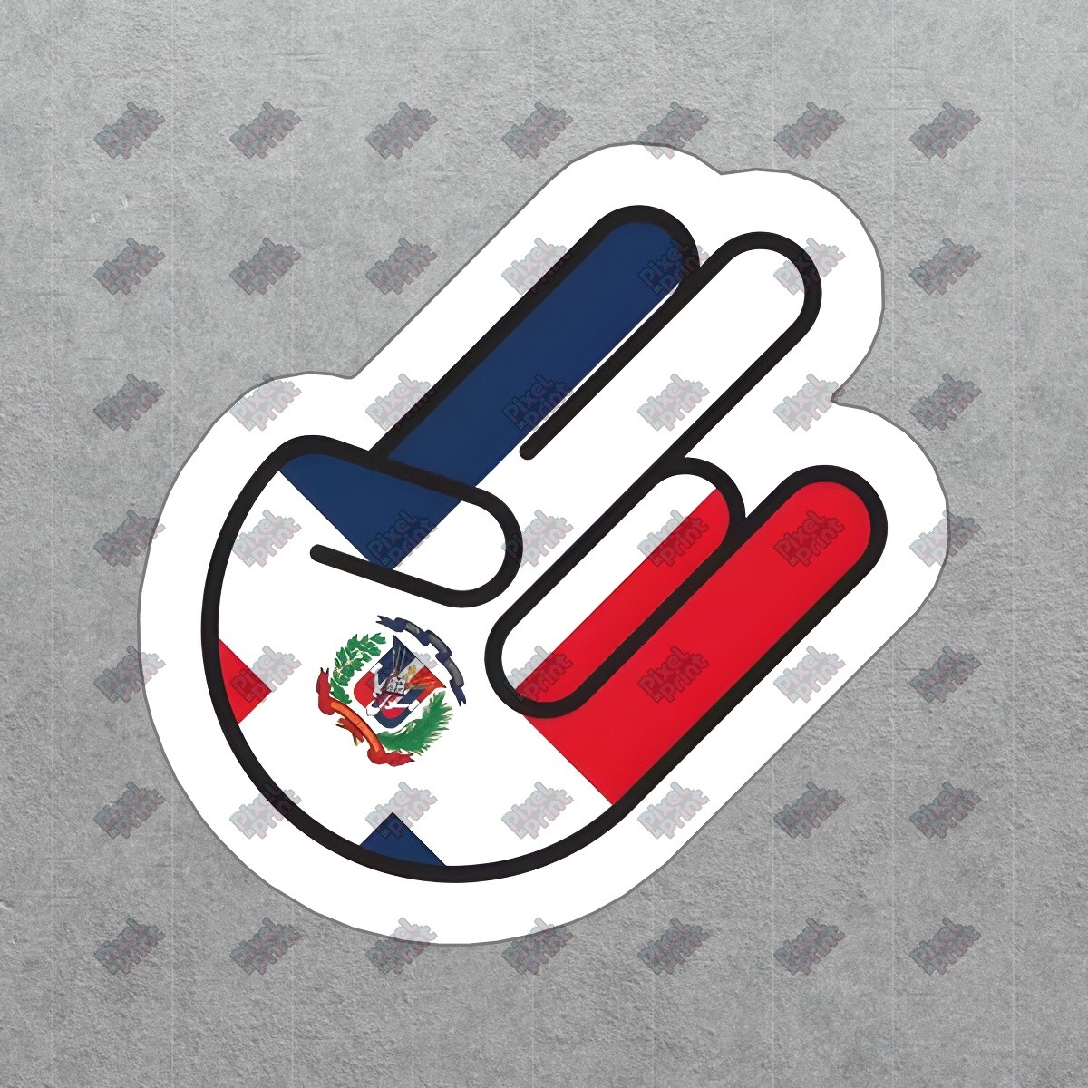 Dominican Republic Flag Hand Gesture Vinyl Sticker Unique Decal for #178565