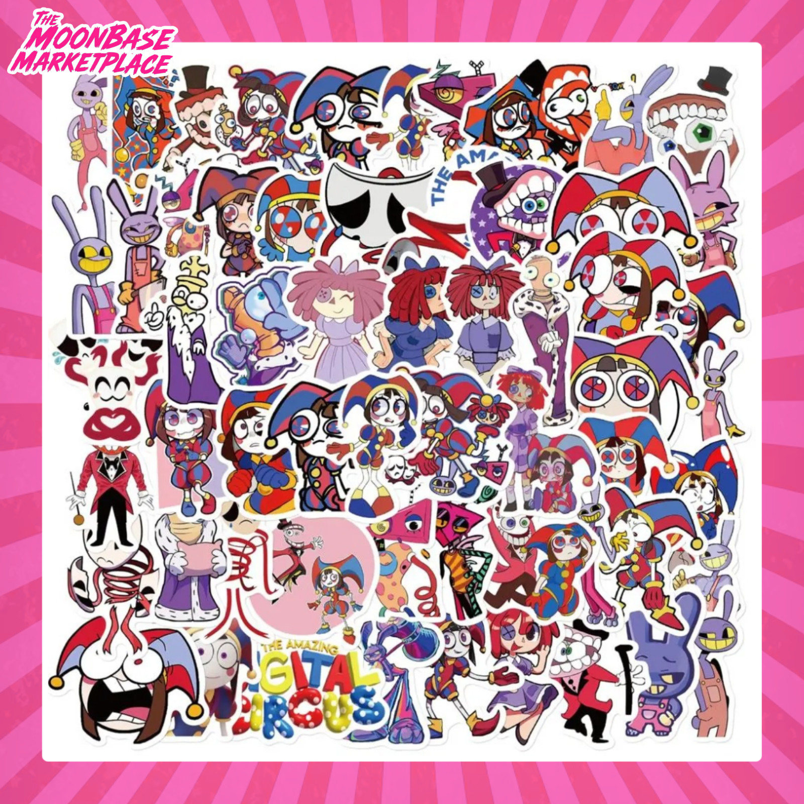 TADC Plush Bundle Gummigoo Caine + 150pc Sticker set Amazing Digital Circus