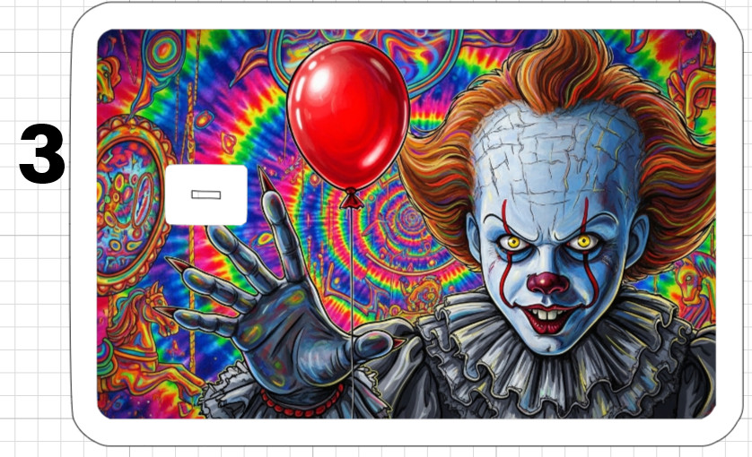 Pennywise Psychedelic ATM Debit Credit Sticker Skin Halloween Horror Movies IT