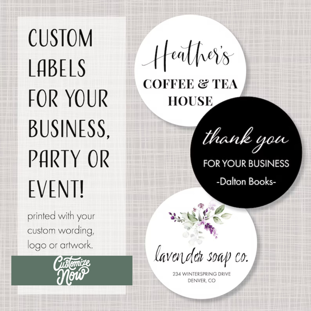 Round Custom Printed Business Logo Party Event Labe | Die Cut shape Sticker |