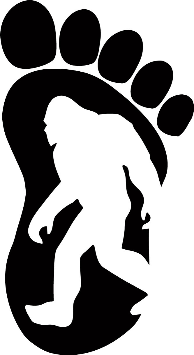 Sasquatch Big Foot Ape Footprint decal sticker vinyl cryptid car laptop window