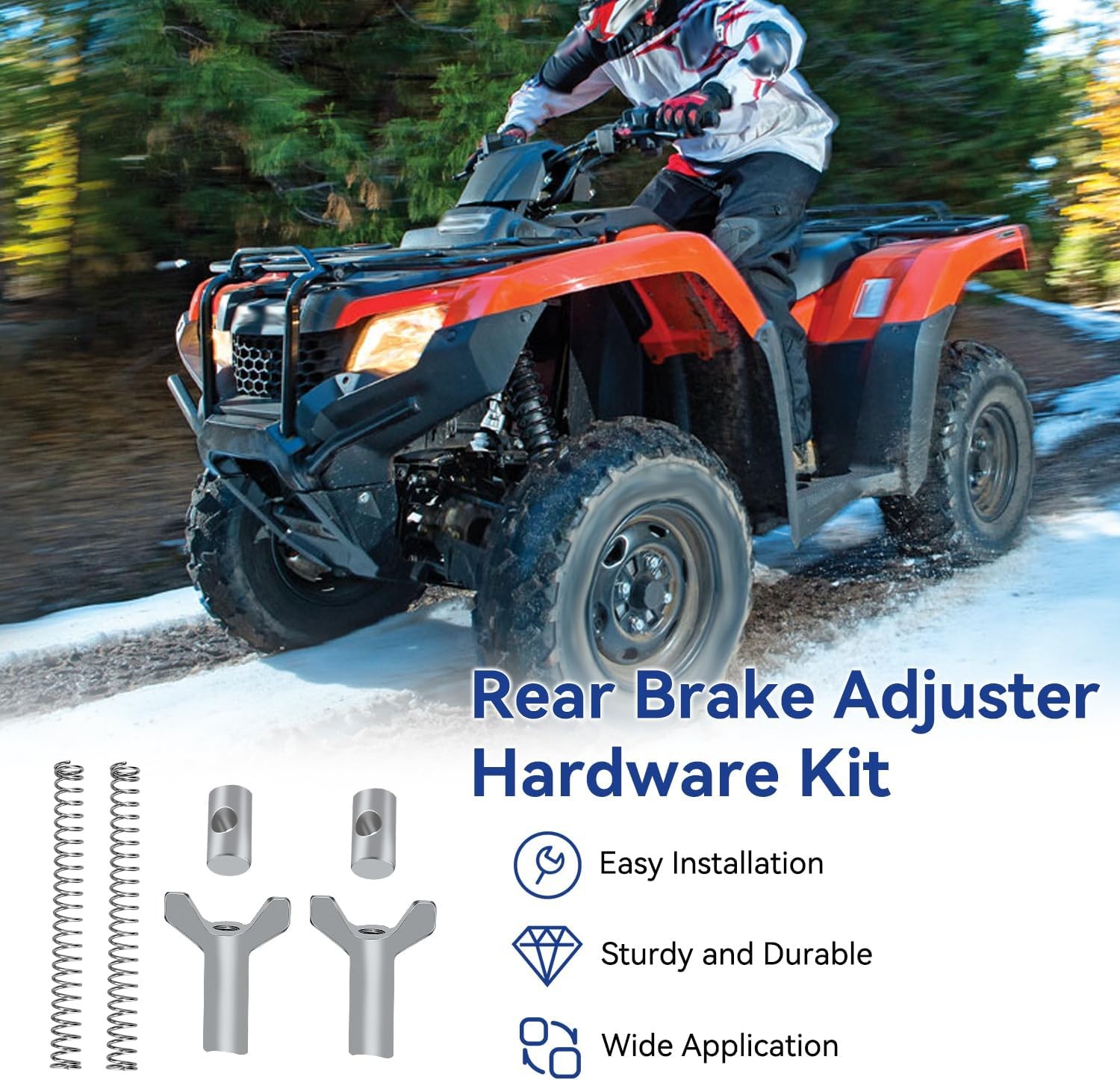 Rear Brake Adjuster Hardware Kit Compatible with FourTrax 300 Rancher 350 400 42