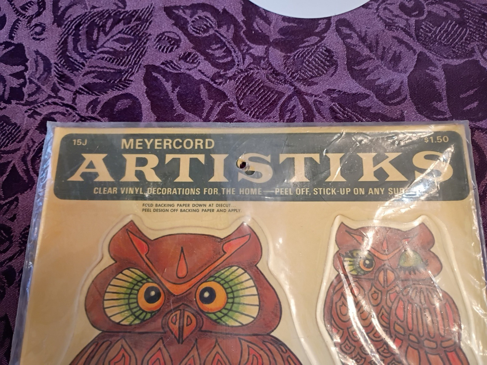 Vtg. Meyercord Artistiks Owl Vinyl Stickers Decals Decorations Sealed 70’s