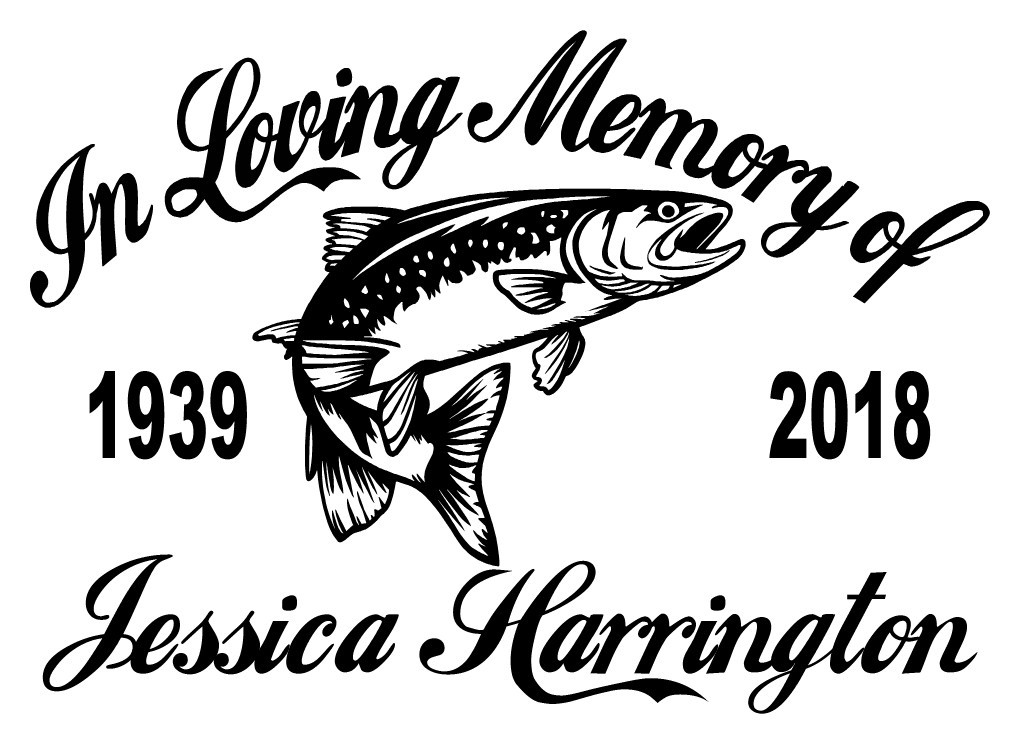 In Loving Memory – Fisherman Trout Sticker Decal Fishing Memorial Personalized