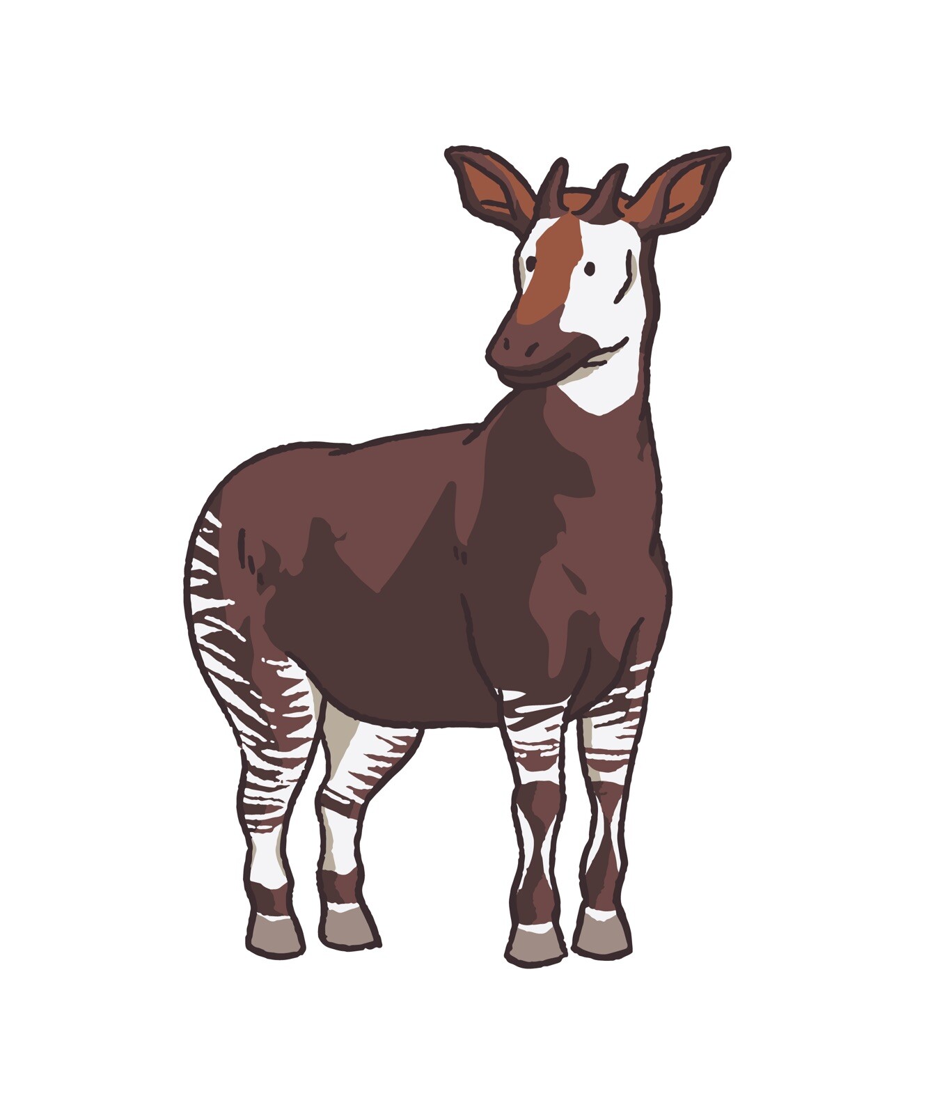 3” Okapi Sticker Giraffe Zebra Unique Animal Aftica Forest Wildlife Conserve