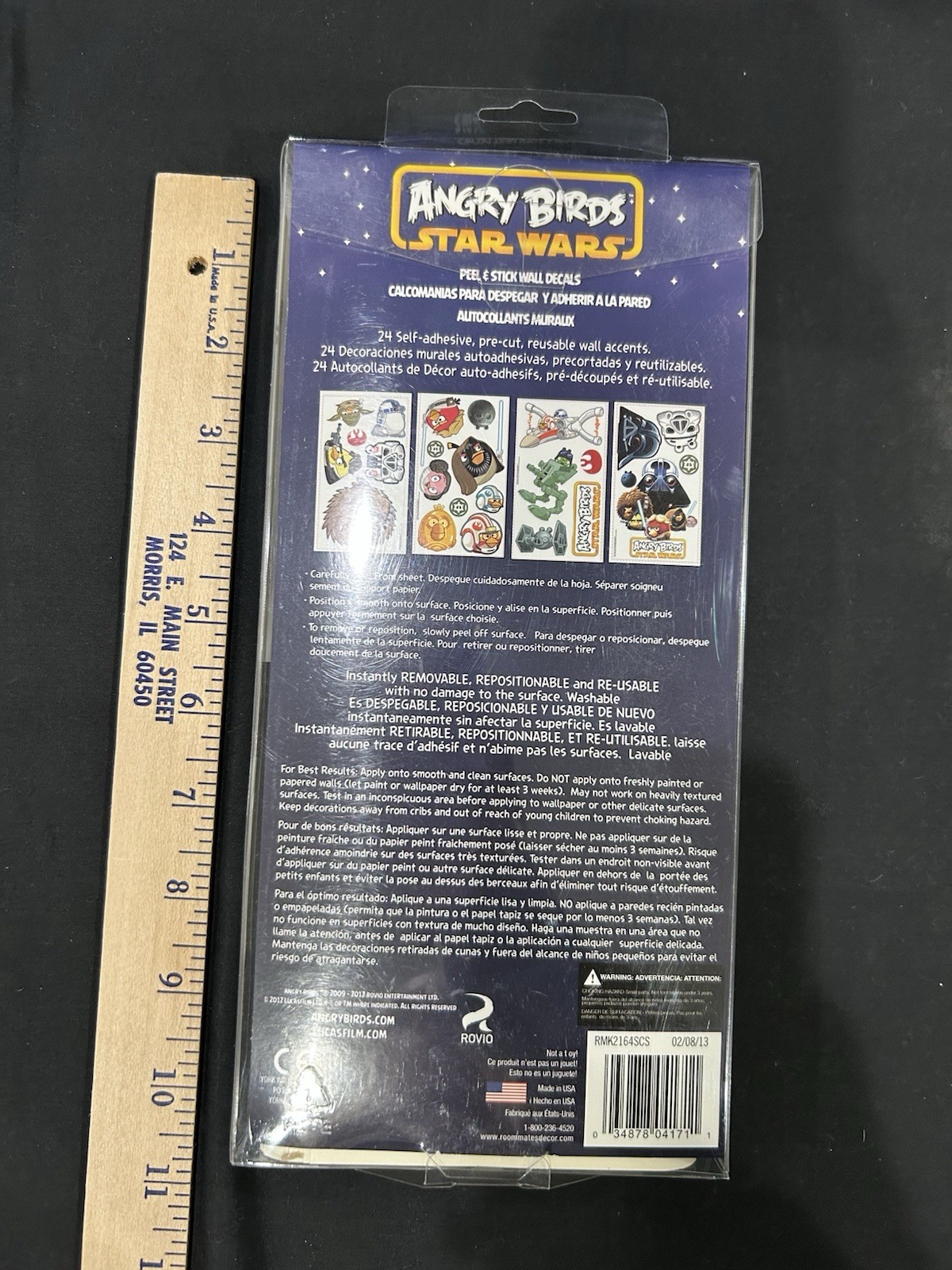 NIP-Angry Birds Star Wars Peel and Stick Appliqués Decals! 24 Reusable Decals!!!