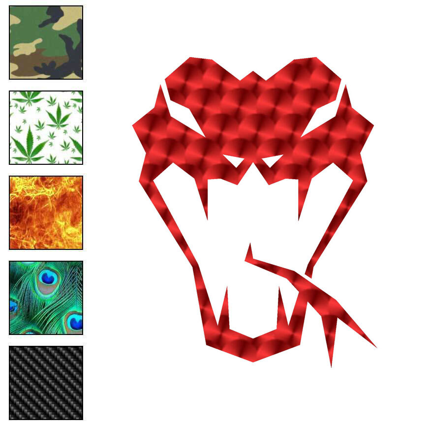 Snake Head Fangs, Vinyl Decal Sticker, 40 Patterns & 3 Sizes, #6901