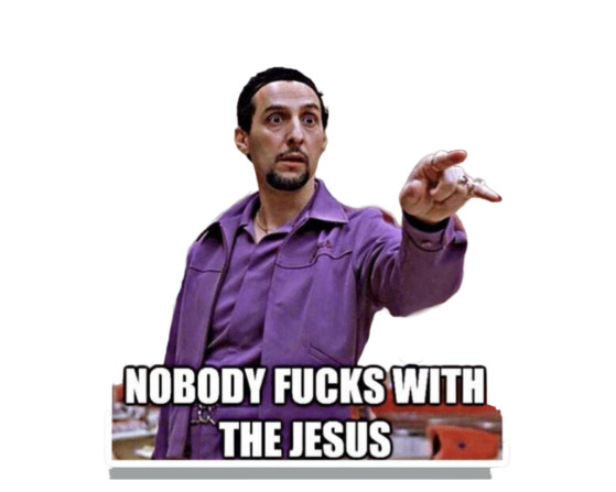 Big Lebowski Nobody F**ks with the Jesus Sticker Decal