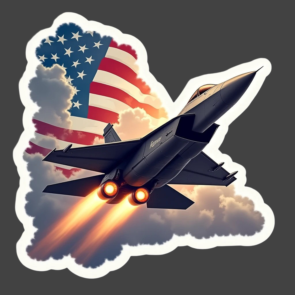 USAF Veteran Fighter Jet Afterburner Sticker Vinyl Decal Military Aviation Gift