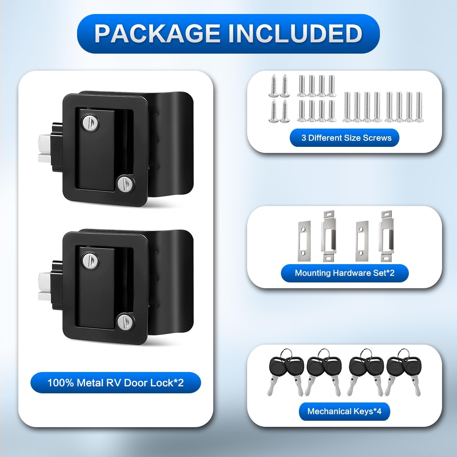 RV Door Locks Replacement Upgraded RV Door Latch with Paddle Deadbolt Zinc Al…