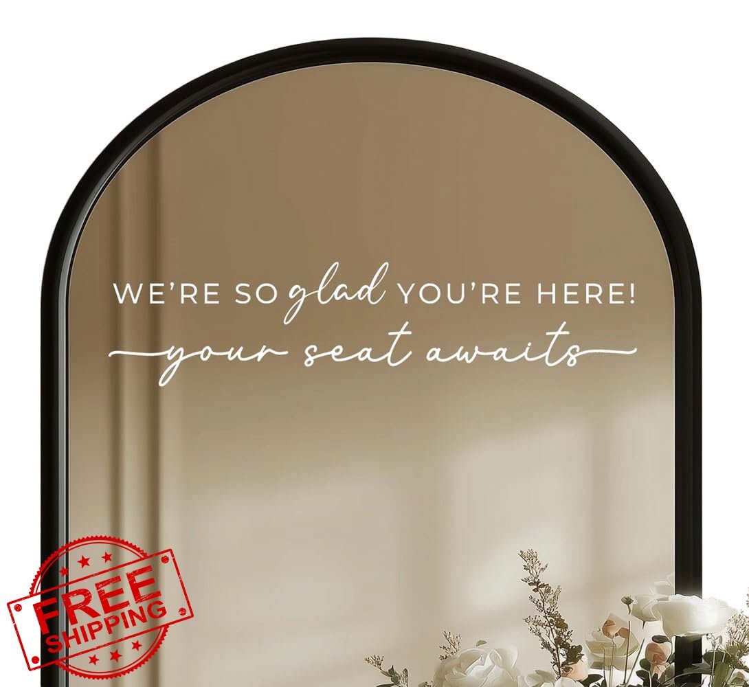ZEARPT Wedding Mirror Decal White 20 Inch