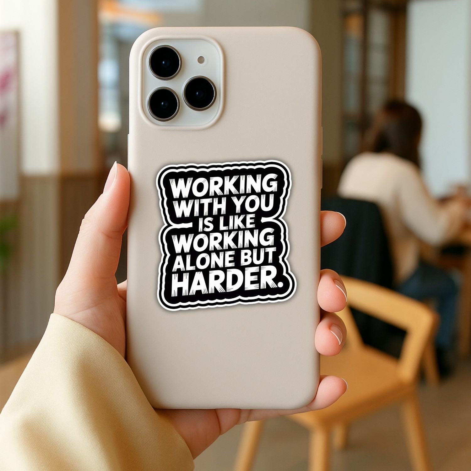 4PCS Working with You Is Like Working Alone But Harder Stickers