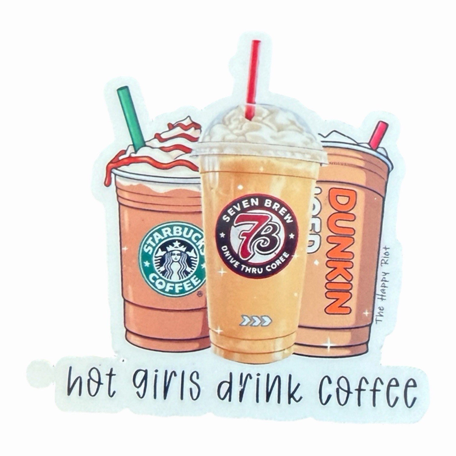 Handmade Coffee Girl Sticker