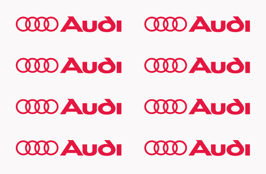 Audi Wheels Decals Stickers or Door Handle Graphics Vinyl Emblem SET OF 8 ,2"-5"