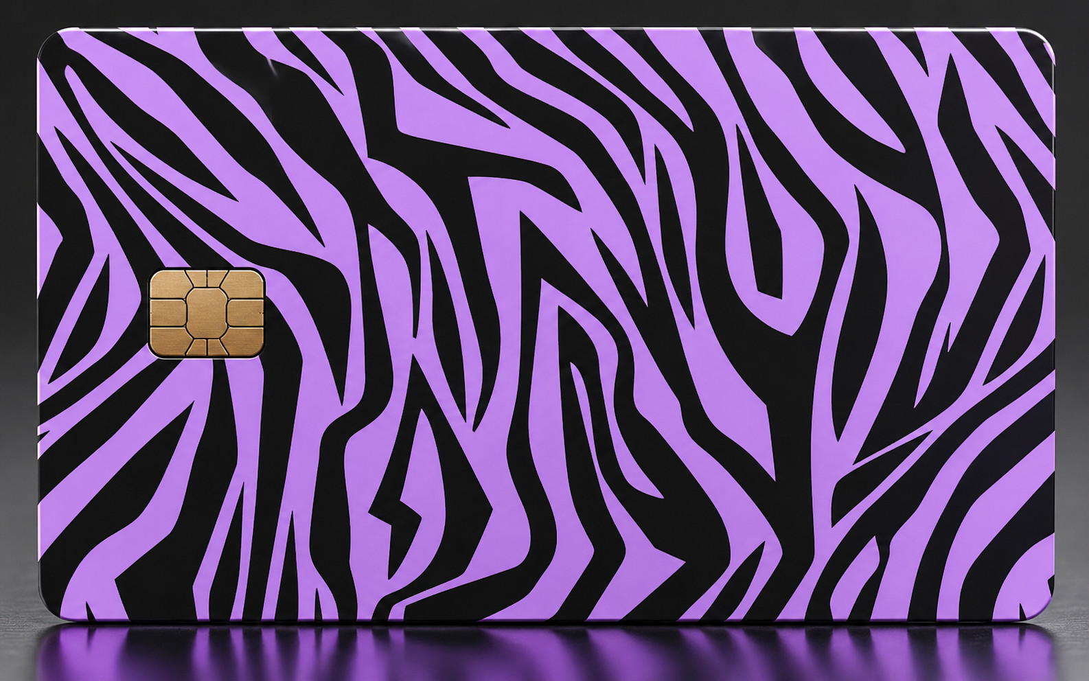 Vertical Purple and Black Zebra Print Card Skin Credit Debit Card Skin Sticker