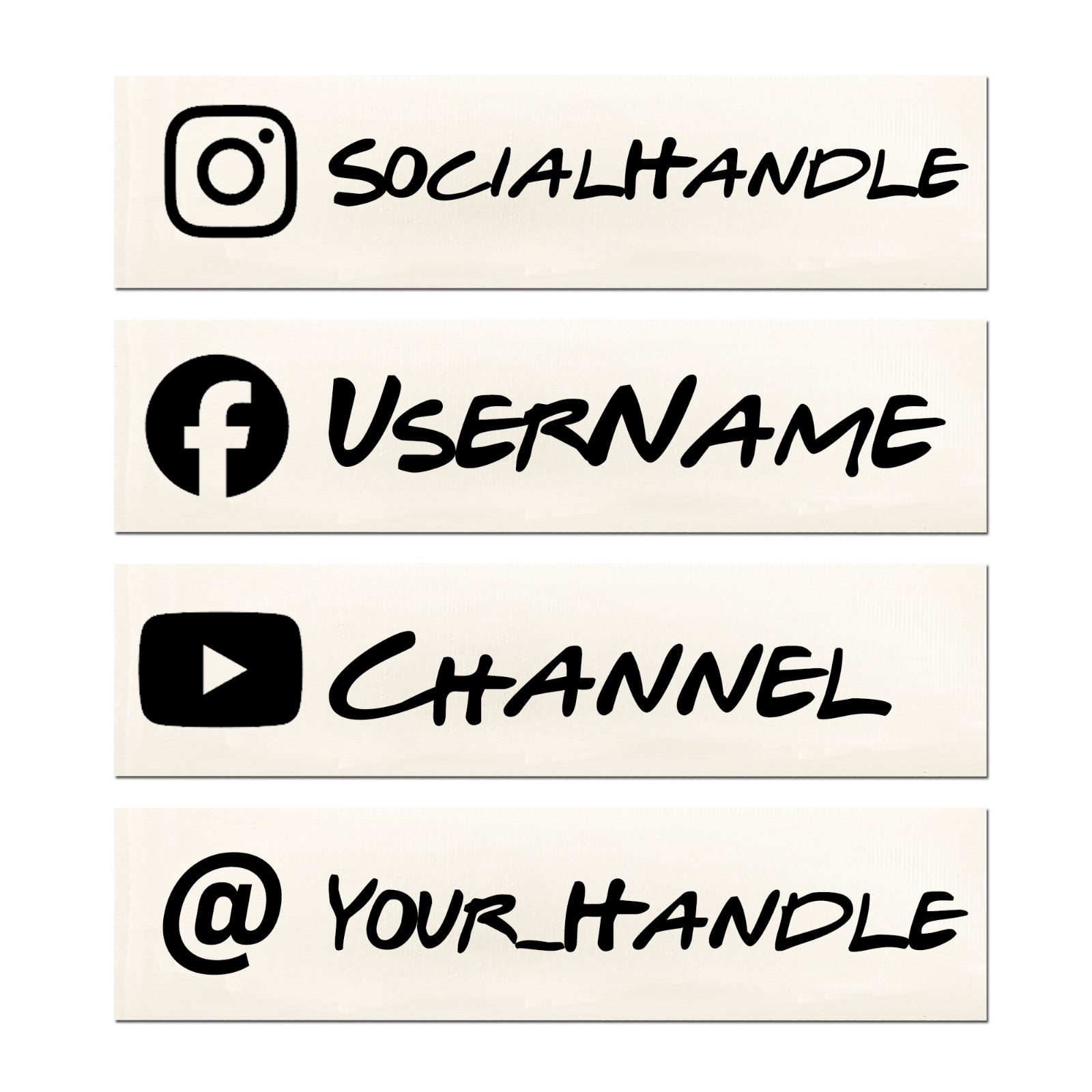 Custom Social Media Handle Decal Sticker – Personalized @Username Tag – 870-3
