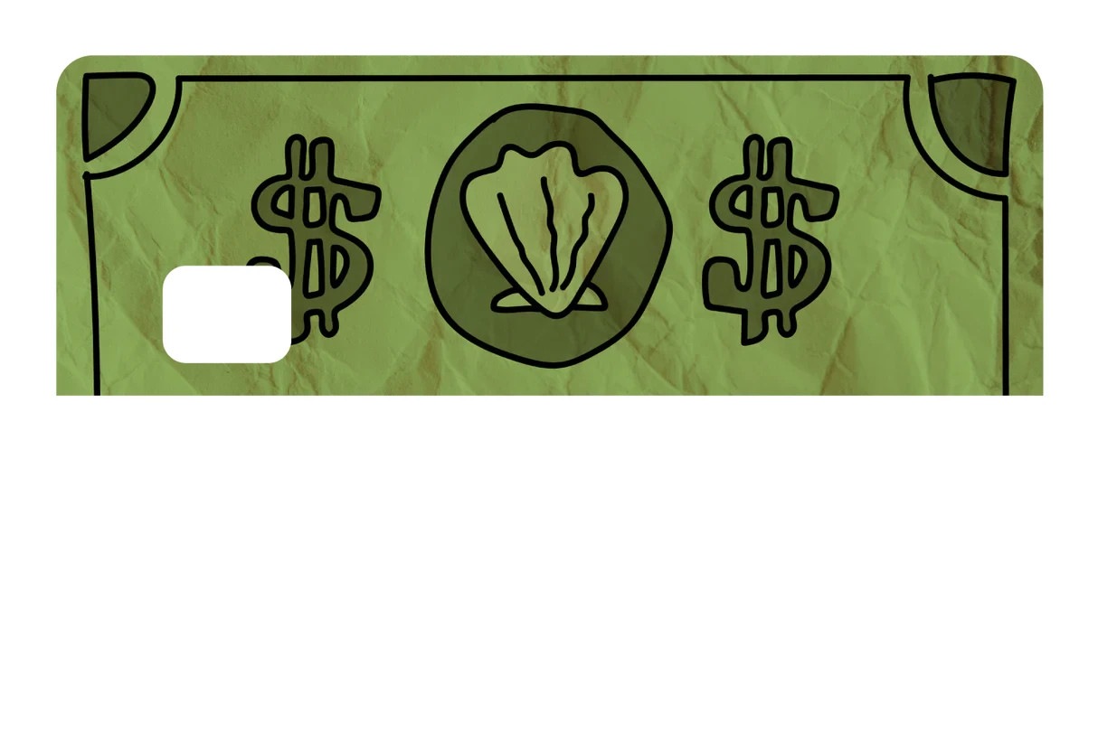 Bikini Bottom Dollar Sand Dollar Card Skin Decal Sticker 4 Pack Spongebob