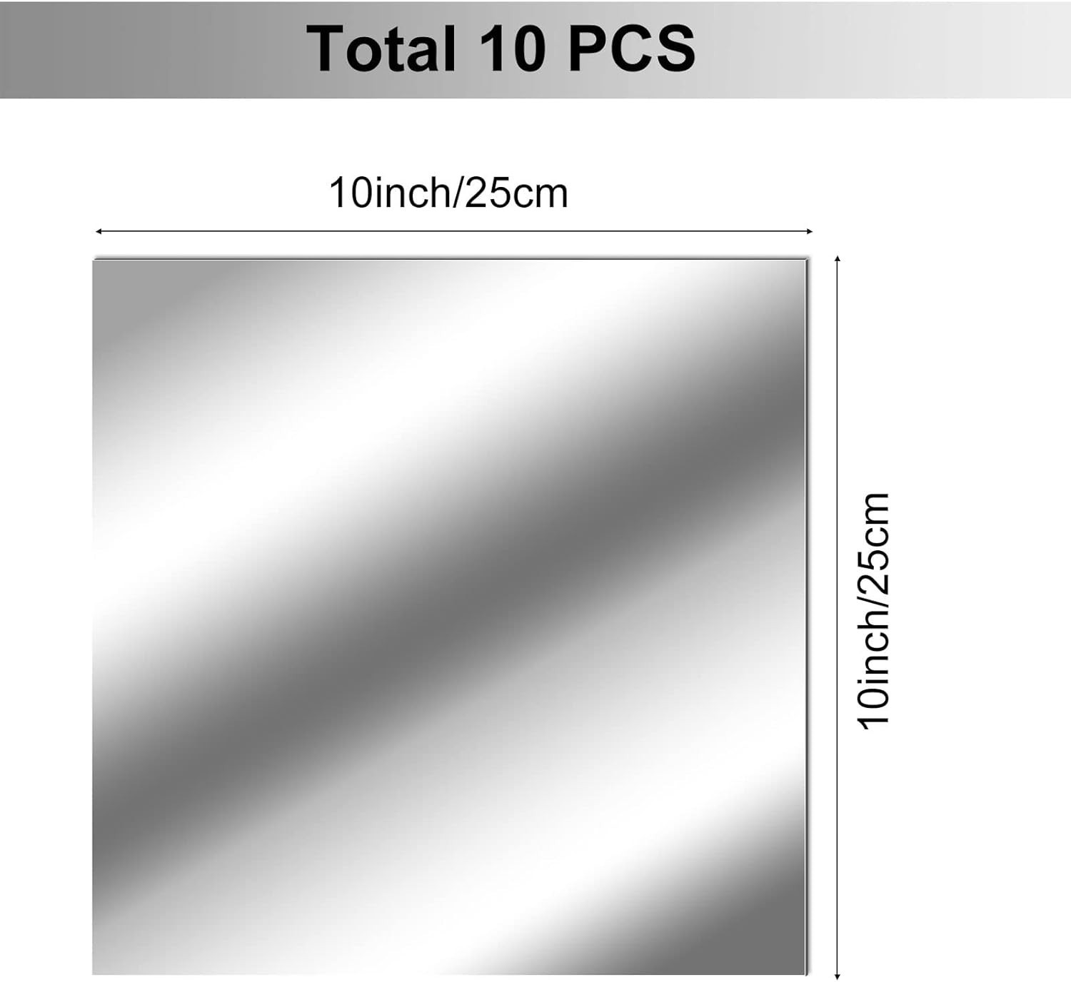 Non Glass Mirror Stickers – Home Wall Decor – 10 Pieces