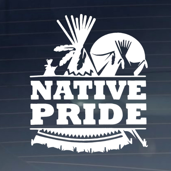 Native Pride CNC cut Decal Vinyl Sticker -Pic from multiple colors! O651