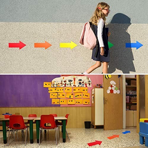 40 Pcs 8" Removable Arrow Stickers – Waterproof Directional Floor Decals, Multi-
