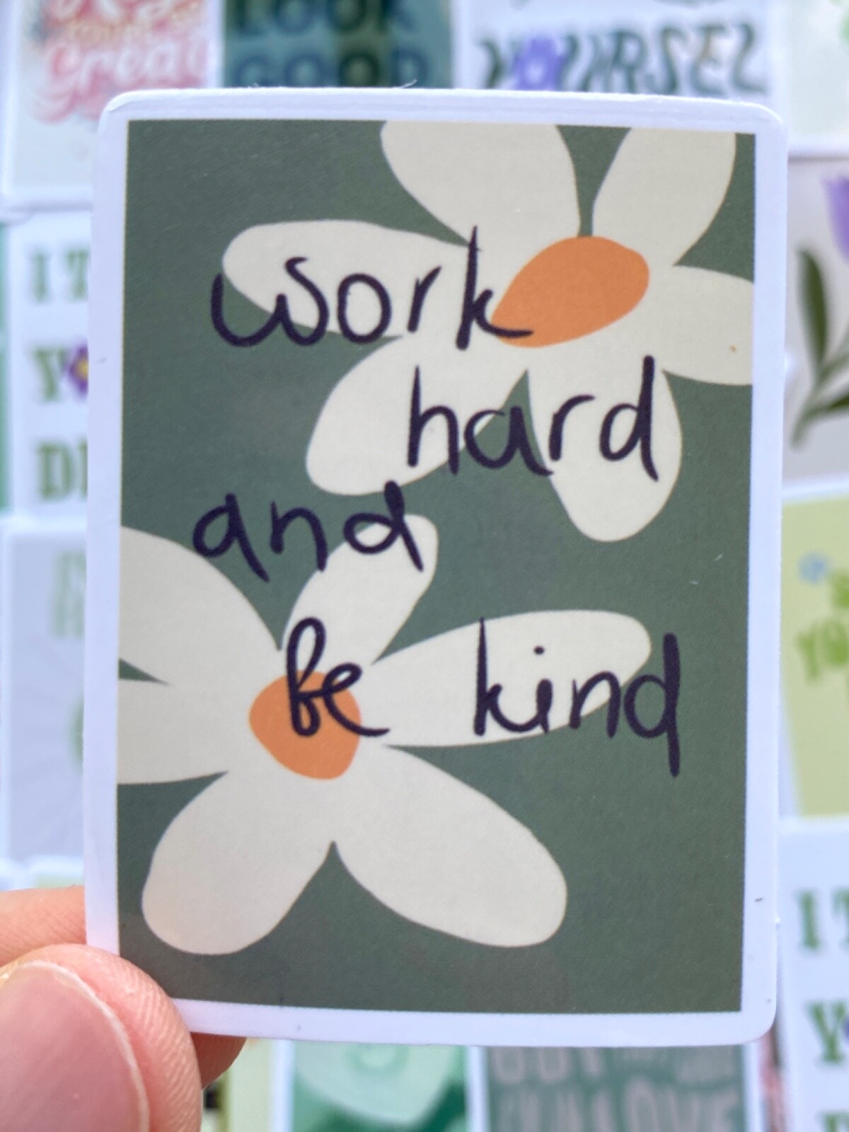 5-50 pcs Motivational Stickers, Letter Postcard Flower Inspirational Boho Decals