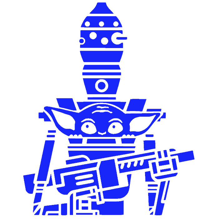 GROGU IG 12 ARMOR, BABY YODA, MANDALORIAN, Decal Stickers for Cars, Laptops.