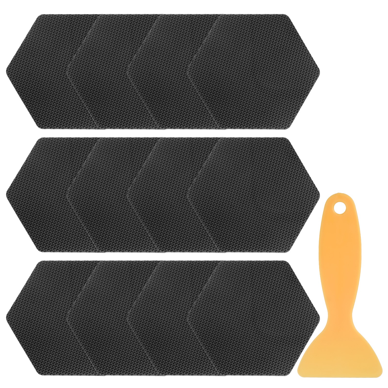 12pcs Non-Slip Bathtub Stickers Set 3.15" Hexagon Shower Sticker Black